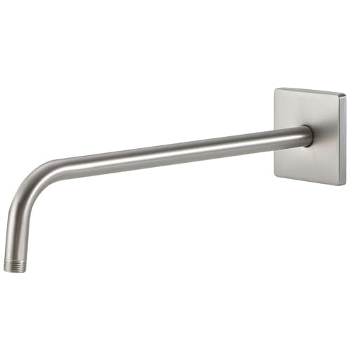 Shower Arm with 3.5" Flange, 15 Inch Wall Mount Replacement Shower Head Arm For Fixed Shower Heads and Handheld Showerhead, Brushed Nickel - color: Brushed Nickel, style: 15 Inch