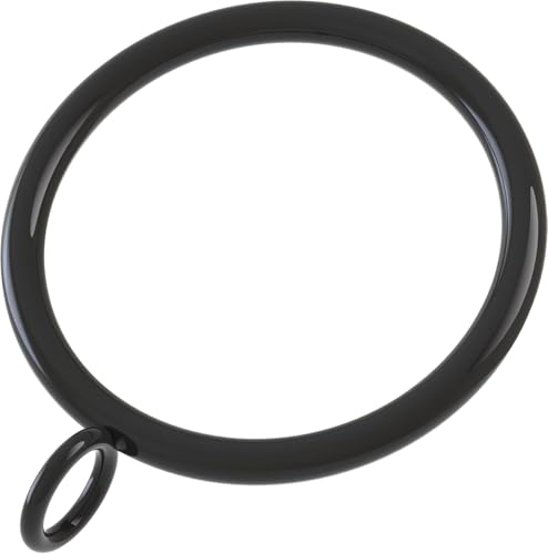 42 PCS Curtain Rings, 1.5 inch Metal Curtain Drape Sliding Eyelet Rings-Hanging Rings for Curtains and Rods, Fits Up to 1 1/4-Inch Rod, Black(Clips Not Included) - color: Black