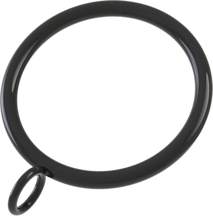 42 PCS Curtain Rings, 1.5 inch Metal Curtain Drape Sliding Eyelet Rings-Hanging Rings for Curtains and Rods, Fits Up to 1 1/4-Inch Rod, Black(Clips Not Included) - color: Black