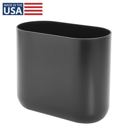 iDesign Small Slim Plastic Bathroom Trash Can, Gray | Bedroom, Office, Desk, Dorm - color: Charcoal, style: Pack of 1