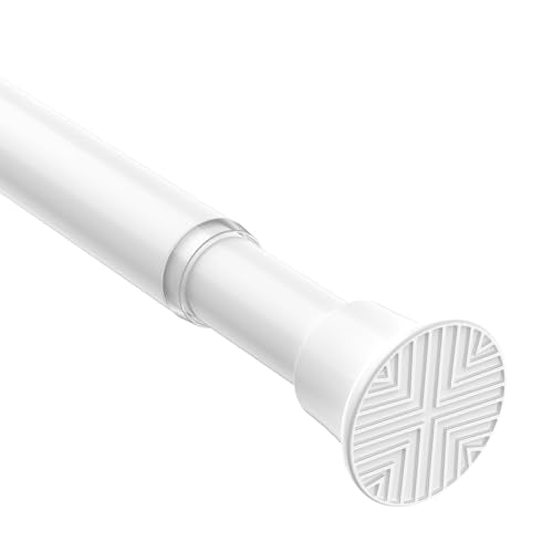 1Pcs Spring Tension Curtain Rod 31-62 Inch, White Shower Curtain Rod | Spring Loaded Curtain Rod No Drilling, 7/8" Diameter Tension Rod for Windows Bathroom Doorway Closet - color: White, size: 31-62 inch-1pcs