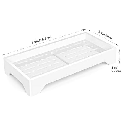 NiHome Self Draining Acrylic Soap Dish Fit for Kitsch, Durable Bathroom & Kitchen Soap Holder with 360° Airflow, Elegant Slotted Design to Keep Soap Bars Dry & Free from Residue, Easy to Clean (White) - color: White