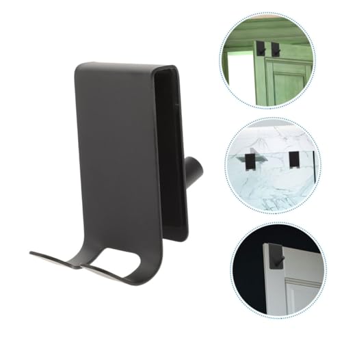 Mipcase 2pcs Stylish Bathroom Towel Hook Door Hanger Hook Stainless Steel Suction Shower Razor Magnetic Holder - color: Black
