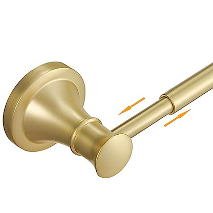 Towel Racks for Bathroom Wall Mounted Bath Towel Bar Brushed Gold | Adjustable 16-26 In, Wall Mounted Towel Holder, Stainless Steel, Rustproof, Towel Bar Rod Hanger Hardware Accessories Hotel - color: Brushed Gold