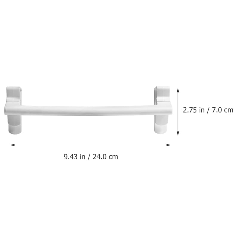 KALLORY 2pcs No Drill Towel Rack Buckle Bar, Removable Punch-Free Cabinet Door Hanging Towel Holder Organizer for Kitchen and Bathroom, White