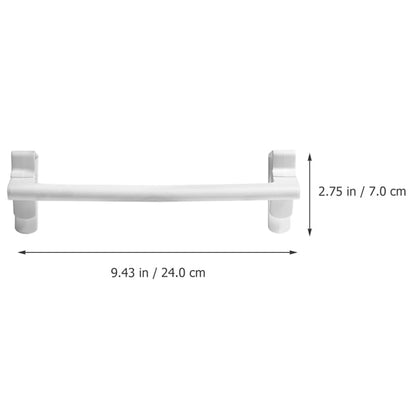 KALLORY 2pcs No Drill Towel Rack Buckle Bar, Removable Punch-Free Cabinet Door Hanging Towel Holder Organizer for Kitchen and Bathroom, White