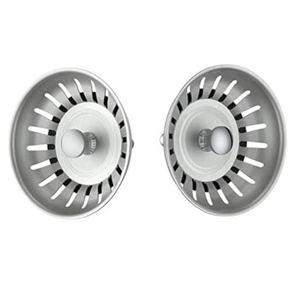 KANARY Stainless Steel Sink Strainer with Rubber Stopper(2-Pack, Stainless Steel) - color: Chrome, size: 2-pack