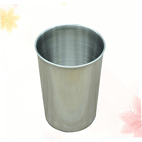 Cabilock 4pcs Stainless Steel Water Tumbler Cups Bathroom Drinking Cups for Beverages Smooth Surface Multi-use Rinsing Beverage Holder Silver Finish for Home Use