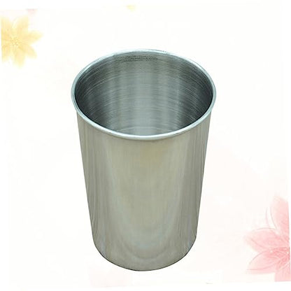 Cabilock 4pcs Stainless Steel Water Tumbler Cups Bathroom Drinking Cups for Beverages Smooth Surface Multi-use Rinsing Beverage Holder Silver Finish for Home Use