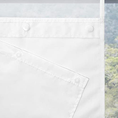 River Dream Modern Hotel Grade No Hooks Needed Shower Curtain with Snap in Liner White Standard-71 x 74"