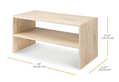 Whitmor Wood Stackable 2-Shelf Shoe Rack, White Oak, 24 inches，2 Pack - color: Light Brown, size: 24 INCH X2