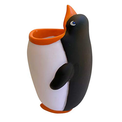 Kids Toothbrush Holder Toothbrush Organizer – Durable Silicone Animal Tooth Brush Holder – Easy to Clean Toothbrush and Toothpaste Holder – Toothbrush Holders for Bathrooms by Lily’s Home [Penguin] - color: Penguin