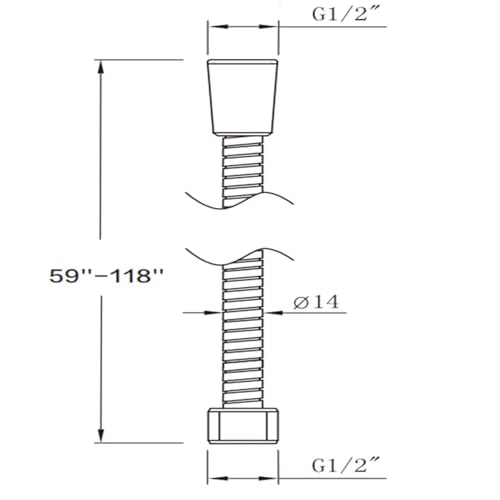 71 inches Shower Hose Extra Long Handheld Shower Head Hose Extension Replacement, Brushed Nickel, Stainless Steel