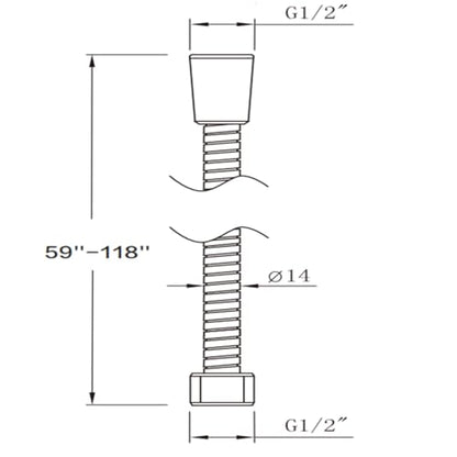 71 inches Shower Hose Extra Long Handheld Shower Head Hose Extension Replacement, Brushed Nickel, Stainless Steel