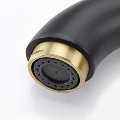 sumerain 8 Inch Widespread Bathroom Faucet 3 Hole Vanity Faucet SUS 304 Stainless Steel, Black&Gold - color: Black and Gold
