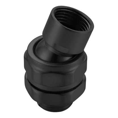 Shower Head Swivel Ball Adapter, Solid Brass Adjustable Shower Arm Connector, Polished Chrome Finish (Black) - color: Black