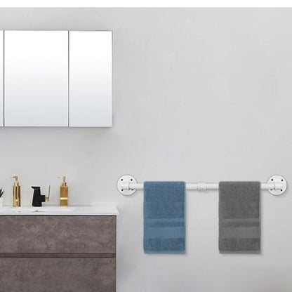 Industrial Pipe Towel Rack Towel Bar, Heavy Duty Wall Mounted Rustic Farmhouse Bath Towel Holder for Bathroom (White, 24 inch) - color: White, size: 24 inch