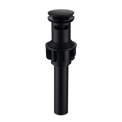 Black Sink Drain with Overflow Pop Up Sink Drain Stopper for Sink Faucet Vessel Vanity Bathroom Sink Drain Strainer with Hair Catcher Anti-Clog Strainer Matte Black, SD30-BK - style: Big Popup Cap-Black