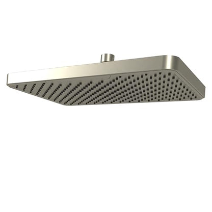 SparkPod 12 Inch Rectangle Rain Shower Head - Ceiling or Wall Mount Rainfall Shower Head - Large Coverage Showerhead - Brass Ball Joint with 360° Adjustment - 1-Min Install (Elegant Brushed Nickel) - color: 2 - Elegant Brushed Nickel 12 Inch Rectangle, st