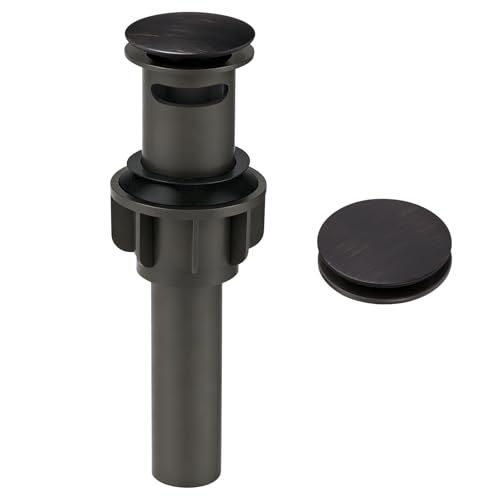 ARCORA Bathroom Sink Drain with Overflow - Oil Rubbed Bronze Pop Up Drain for Bathroom Sink, Lavatory Vessel Vanity Sink Stopper for 1.6"-1.9" Sink Hole - color: Oil Rubbed Bronze-1 Pack, style: Pon Up With Overflow
