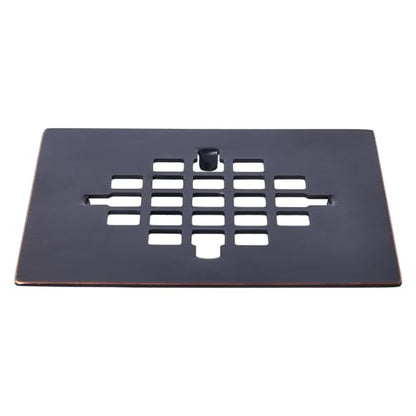 4-1/4 Inch Square Snap-in Shower Drain Oil Rubbed Bronze | 304 stainless steel Shower Strainer Grid, large flow anti-clog, 4.25 inch square size fits most household shower drains - color: Oil Rubbed Bronze