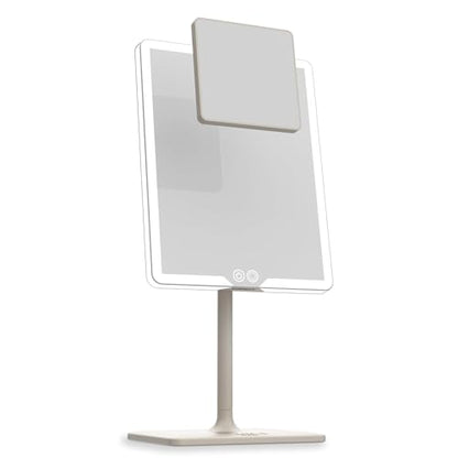 Orbit LED Vanity Mirror with Lights, 7X/1X Magnification, Dimmable & USB-C Rechargeable Tabletop Mirror - Soft Stone - color: Soft Stone