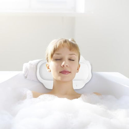 Non-Slip Bathtub Pillow with Suction Cups, Extra Thick PVC Foam Spa Bath Cushion for Head, Neck, and Shoulder Support, Slip Resistant Tub Headrest for Home and Spa Baths