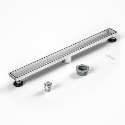 Linear Shower Drain, 304 Stainless Steel Floor Drain 30" | with Tiled Insert Grate & Hair Strainer, Bathroom 2-in-1 Tiled in Drain, CUPC Certified - color: Brushed, size: 30''