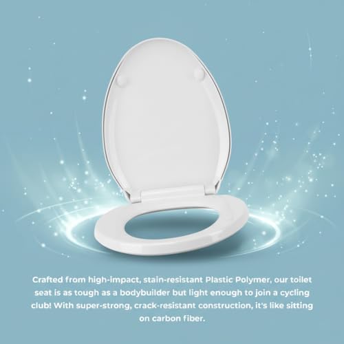 Renovators Supply Manufacturing White Plastic Soft Close Toilet Seat Elongated Slow Close Toilet Seat With Adjustable Mounting Hardware - color: White, size: Pack of 1