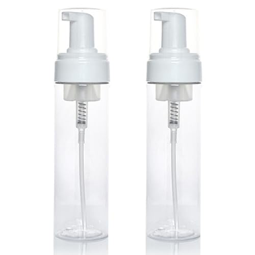 Foam Pump Bottles 2 Pack (200ml/7oz) - Combofix Refillable Foam Dispenser Bottles for Foaming Hand Soap, Facial Cleanser & Castile Soap, Clear Plastic Travel Toiletry Containers - size: 200ml-2pcs