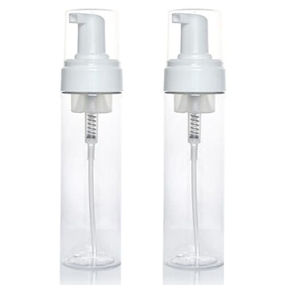 Foam Pump Bottles 2 Pack (200ml/7oz) - Combofix Refillable Foam Dispenser Bottles for Foaming Hand Soap, Facial Cleanser & Castile Soap, Clear Plastic Travel Toiletry Containers - size: 200ml-2pcs