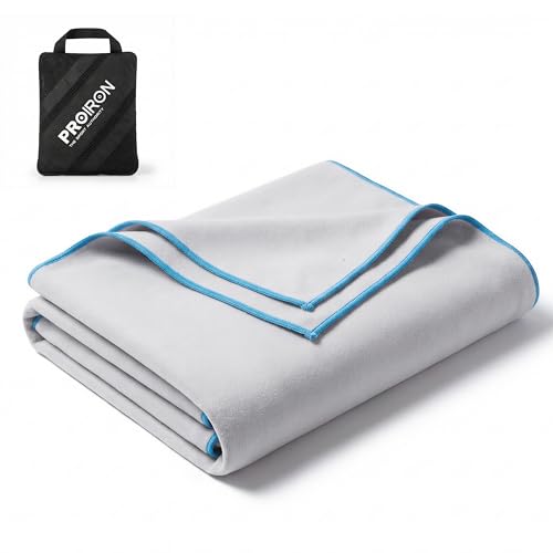 PROIRON Microfiber Towel,Quick Dry & Super Absorbent Towel,Travel & Gym & Camping Towel Lightweight for Swimming,Beach,Gym-32 x16“ - color: Light Gray, size: 32"x16“