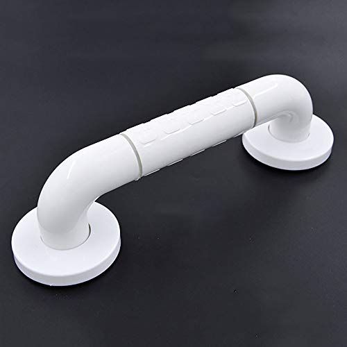 Bathroom Grab Bar Safety Support Rail, Elderly Freestanding Toilet Nylon Bars,Stainless Steel Bar,Children Bathing Handle,Anti-Slip - color: White, size: 80cm