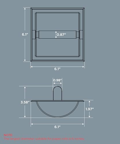 FORIOUS Recessed Toilet Paper Holder for Mega Rolls, Black and Gold | Stainless Steel Tissue Roll Holder Wall Mount for Bathroom Space-Saving Design, in Wall Toilet Paper Dispenser Insert - color: Black&gold