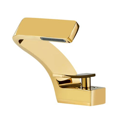 becola Single Hole Bathroom Sink Faucet, Single Handle Hot and Cold Water Mixer Tap, Lavatory Vanity Sink Faucet Including Two US Standard 3/8" Hoses-(Gold) - color: Gold