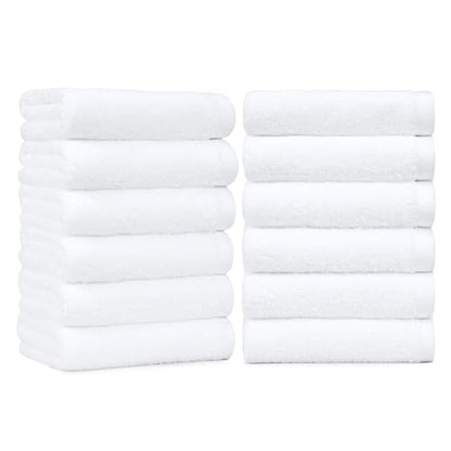 Amazon Basics Soft and Thick Cotton Hand Towels for Bath, Kitchen, Gym, 16 x 26 in, White, 12-Pack - color: White, size: 12 Pack