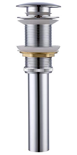 KES Bathroom Sink Drain Without Overflow Vessel Sink Lavatory Vanity Pop Up Drain Stopper Polished Chrome for 1.6"-1.9" Sink Hole, All Metal Rustproof Brass and 304 Stainless Steel, S2008D-CH - color: Polished Chrome, style: NO Overflow, 1 Pack