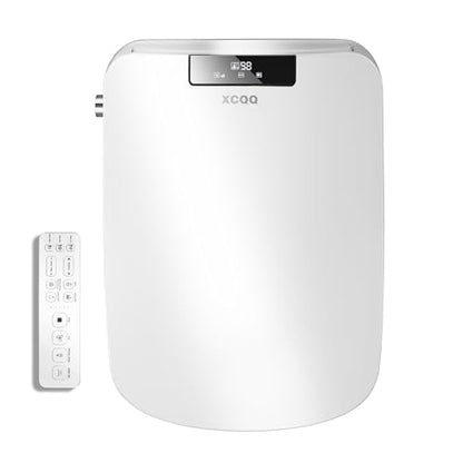 XCQQ Electric Heated Bidet Seat with Remote, Square, F16 | Rectangular, Instant Warm Water, Heated Seat, Warm Air Drying, Slow Close Lid, LED Display, Nightlight