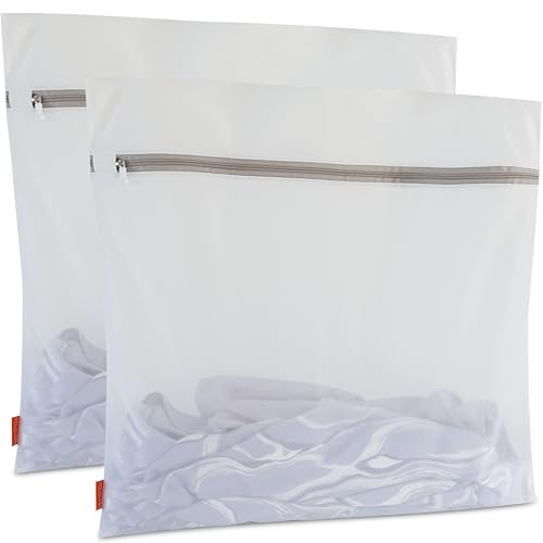 Mesh Laundry Bags 2 Pack (XX-Large, 24x24”) | Sturdy Zipper, For Delicates, Lingerie, Coats, Baby Clothes, Underwear, Washing Machine & Dryer Safe - size: 2 Jumbo