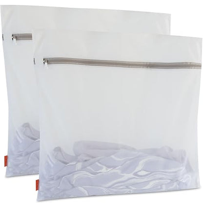 Mesh Laundry Bags 2 Pack (XX-Large, 24x24”) | Sturdy Zipper, For Delicates, Lingerie, Coats, Baby Clothes, Underwear, Washing Machine & Dryer Safe - size: 2 Jumbo