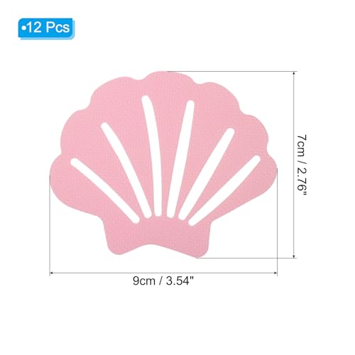 PATIKIL 12 Pcs Non Slip Bathtub Stickers, Anti Slip Shower Stickers Bathroom Shower Floor Decals Sea Shell Shape Cute Treads Tubs, Pink - color: Pink