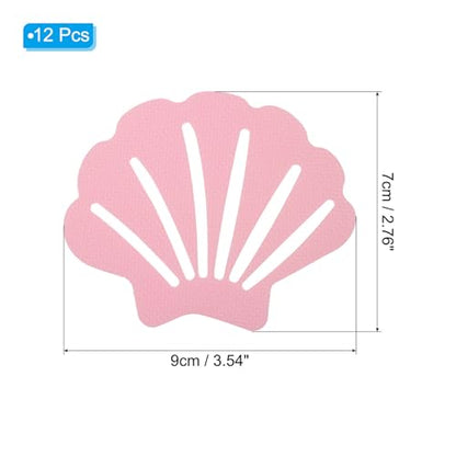 PATIKIL 12 Pcs Non Slip Bathtub Stickers, Anti Slip Shower Stickers Bathroom Shower Floor Decals Sea Shell Shape Cute Treads Tubs, Pink - color: Pink