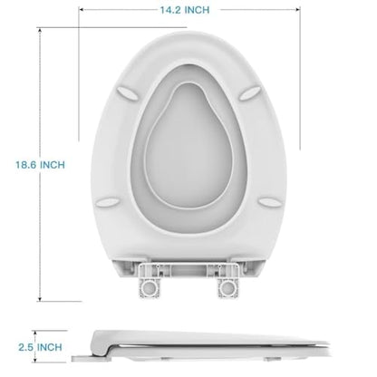 Toilet Seat Elongated White Flat Toilet Seat Cover with Quick Release Easy Clean Hinges, Comfortable Fit for Standard Toilets, Perfect for Home Bathroom Upgrades, Apartments and Guest Restrooms - size: Elongated