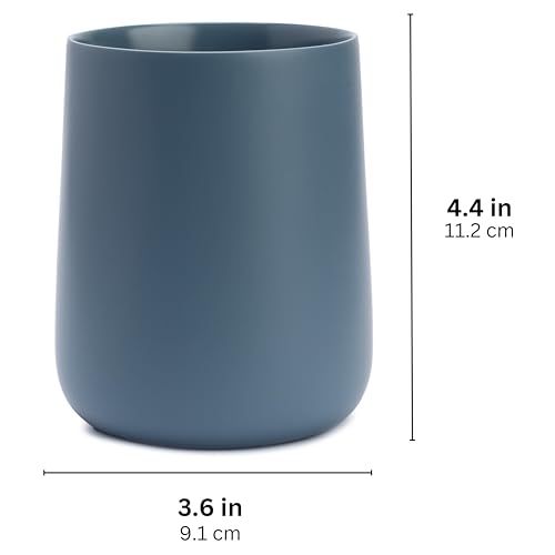 Yew Design Matte Blue Bathroom Toothbrush Holder Cup - Round - color: Round Matte Blue