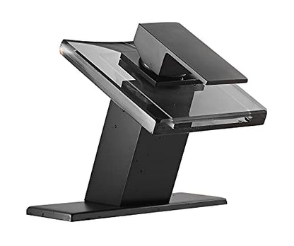 Black Waterfall Glass Spout Bathroom Faucet with Cover Plate Deck Mount | Single Handle One Hole Bath Sink Faucet Vanity Lavatory Basin Mixer Tap - color: Black, style: No Led
