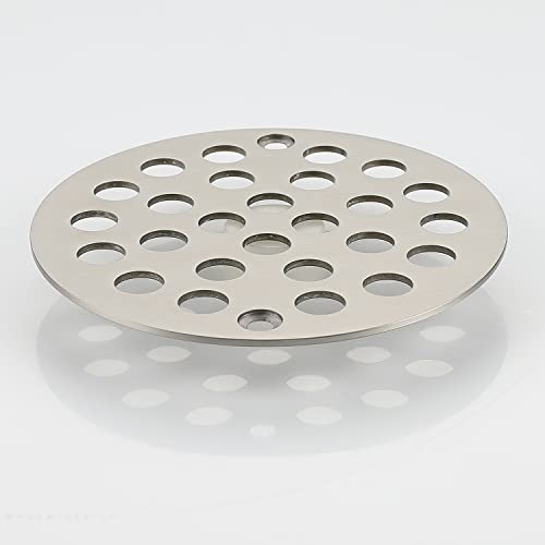 Round 4 Inch Screw-in Floor Drain Cover Replacement Shower Drainer Grate with Screws (Brushed Nickel) - color: Brushed Nickel