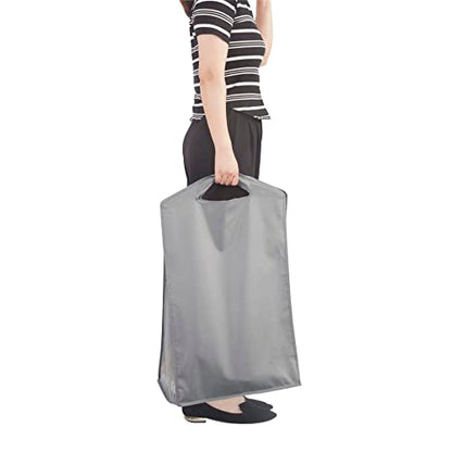STORAGE MANIAC 2-Pack Hanging Laundry Hamper, Front See-Through Mesh Bag, Slim Basket, Double Hanging Closet Hamper, Narrow Organizer, Grey | Double Closet Laundry Bags, 10" x 16.5" x 31.5", Oxford Fabric, Slim Clothes Basket for Dorms, College & Small Sp