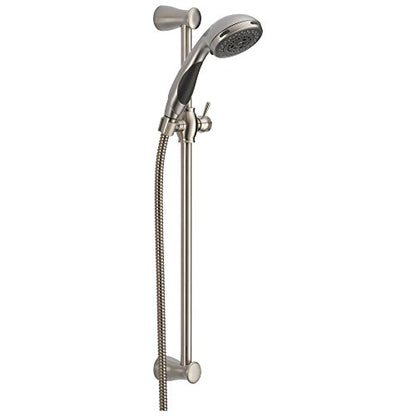Delta Faucet 3-Spray Touch-Clean Wall-Mount Slide Bar Hand Held Shower with Hose, Stainless 57014-SS - color: Stainless