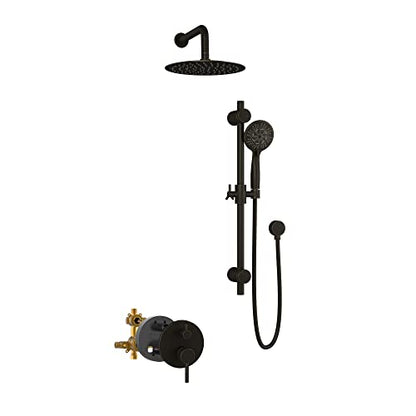 Refuge Rain Shower Head with Handheld Spray Combo - Oil-Rubbed Bronze Finish - 10" Rainfall Shower Head with Handheld Combo | Adjustable Slide Bar | 5-Function Handshower | Tru-Temp Valve | 1.8 GPM - color: Oil Rubbed Bronze, size: 1.8 GPM