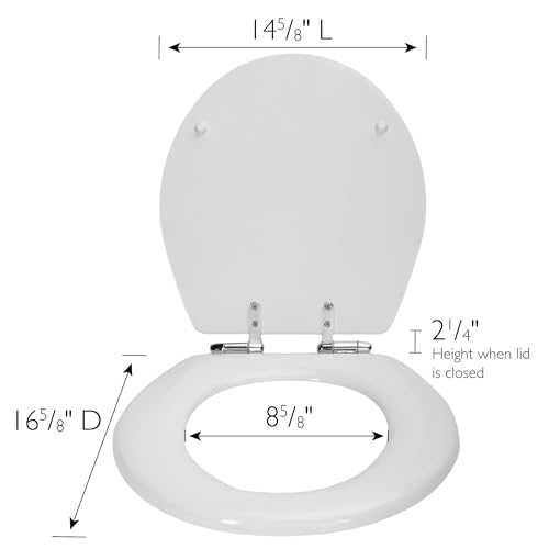 Design House Dalton Round Toilet Seat, White | Surface, Traditional, Wood, Hardware, 544296 - color: White